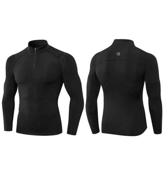 2025-- Men Cashmere Fitness Clothes In Autumn And Winter, High-Elastic Tight-Fitting Sports Running Training, Long-Sleeved Warm Collar Sweat