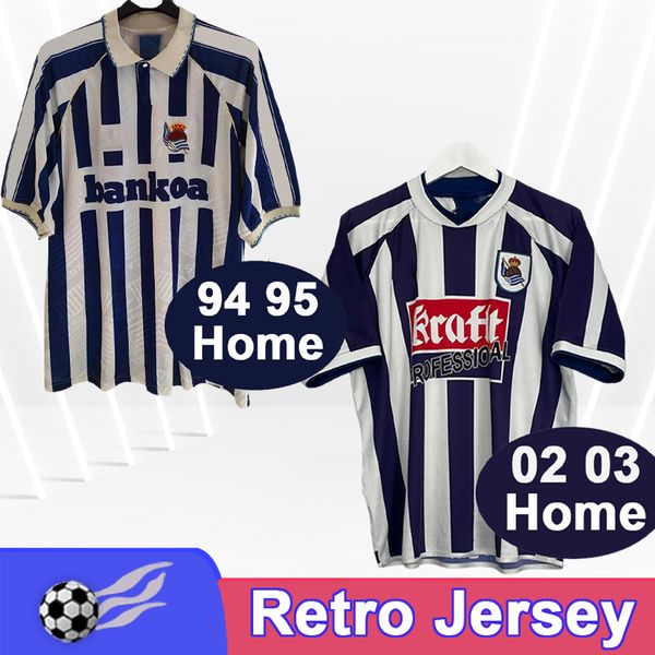 1994 2003 Real Sociedad Retro Mens Soccer Jerseys KOVACEVIC KARPIN ALONSO Home vintage Football Shirts Short Sleeve Uniforms