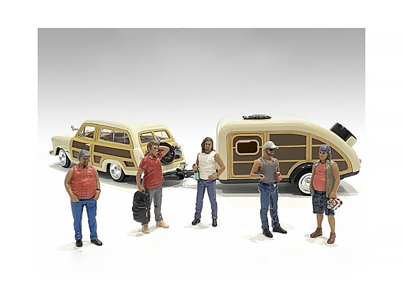 "Campers" 5 piece Figure Set for 118 Scale Models by American Diorama