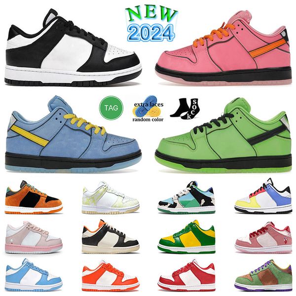 lpanda low big kids shoes designer mom baby boy girl fashion casual shoe 2024 new kid pandas lows the powerpuff girls bubbles blue pink gree