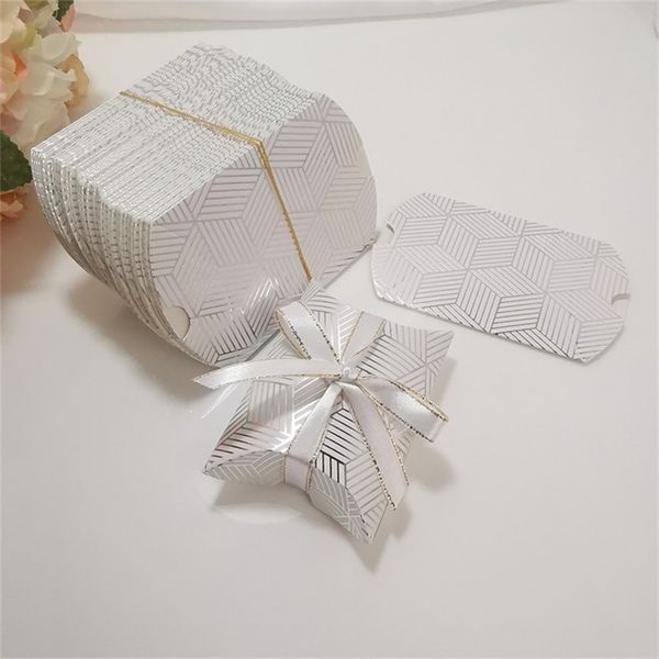 Gift Wrap 50pcs Gift Box Dragees Bonbonniere Pillow Shape Birthday Packaging Party Boxes Sweet Wedding Favor Baby Shower Candy Cookies 22091