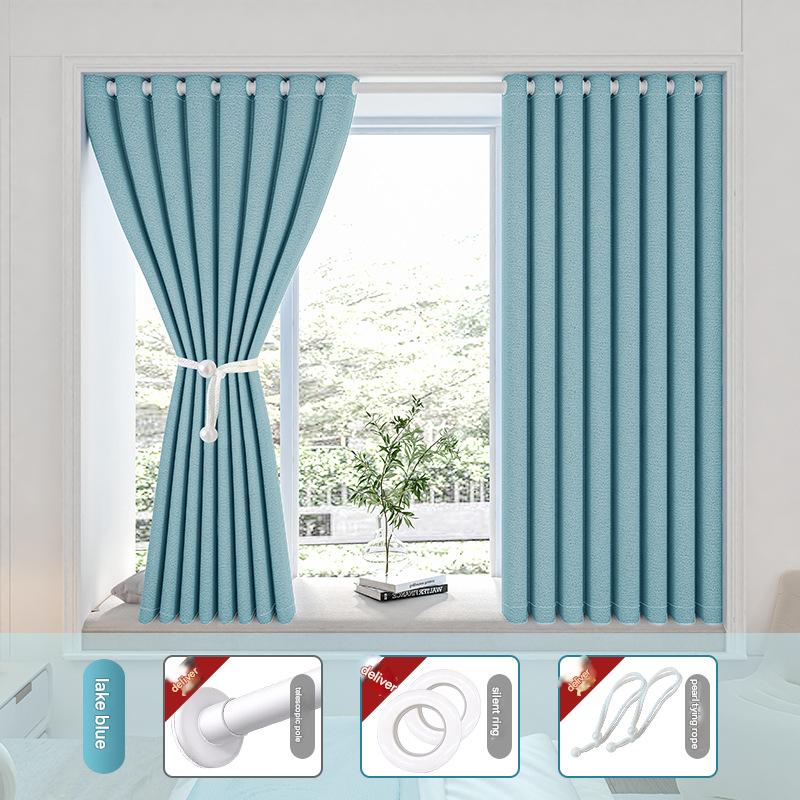 YL-36608 bedroom blackout curtain, no need to punch holes, installation with telescopic rod, a complete set of partitions, sunshade and sun protecti