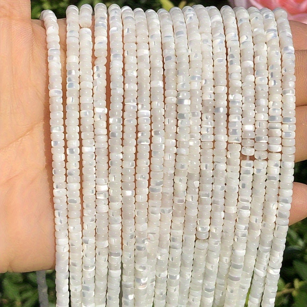 TEMU 2d Flat, 2x4mm 172pcs Natural Super Horseshoe Snail Gasket Freshwater Shell Beads Flat Cylindrical Loose Spacer Beads For Diy Bracelet, Necklace