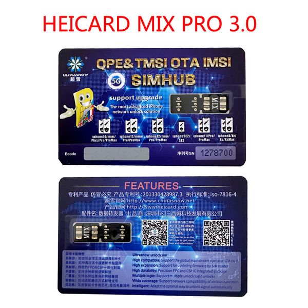Heicard mix V3.0 qpe Gevey Pro Turbo Sim Chips for iPhone 6-XR IOS16.X