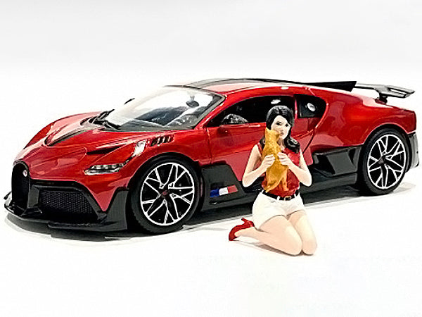 "Girls Night Out" Gigi with Cat Figurine for 124 Scale Models by American Diorama