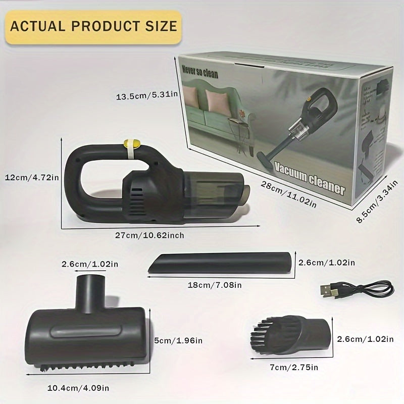 TEMU Ultra-powerful Cordless Handheld Vacuum Cleaner - Lightweight, Portable Design With Strong Suction & High Efficiency For Home And Car Use