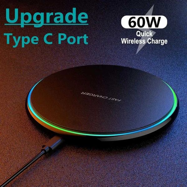 60W Wireless Charger for iPhone 15 14 13 8 X XR XS Fast wireless Charging Dock for Samsung Huawei Phone Charger Type CM240731