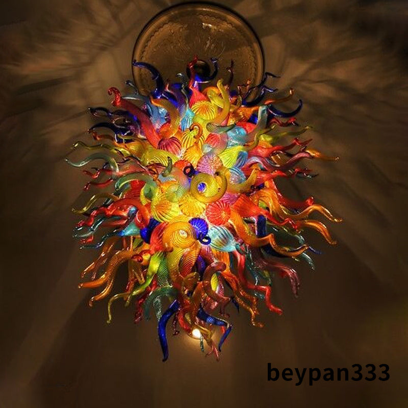 Modern Pendant Lamps Handmade Blown Glass Chandeliers Lighting with LED Bulbs Multicolor Chandelier for Hotel Restaurant Mall Hanging Chandelier Lig