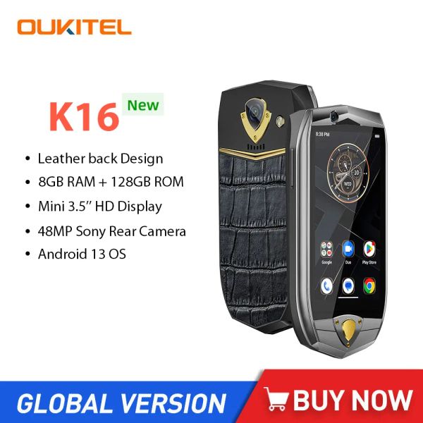K16 Mini Oukitel Smartphones 3.5Inch Display MTK 8788 8GB+128GB Android 13.0 Small Phone 48MP Camera 4G Mobile Phone 3050mAh NFC