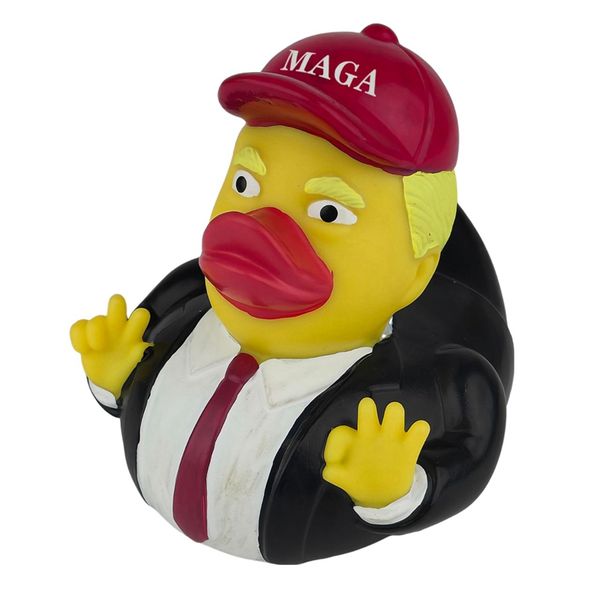 Funny MAGA Trump Cap Ducks PVC Bath Toys Kids & Adults, ating Water Toy for Pool Party