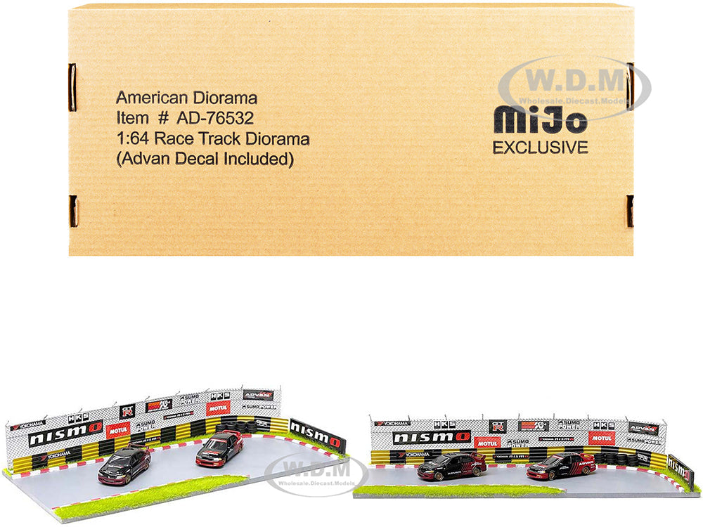 "Race Track Advan" Diorama with Decals for 164 Scale Models by American Diorama