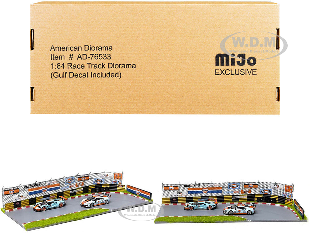 "Race Track Gulf Oil" Diorama with Decals for 164 Scale Models by American Diorama