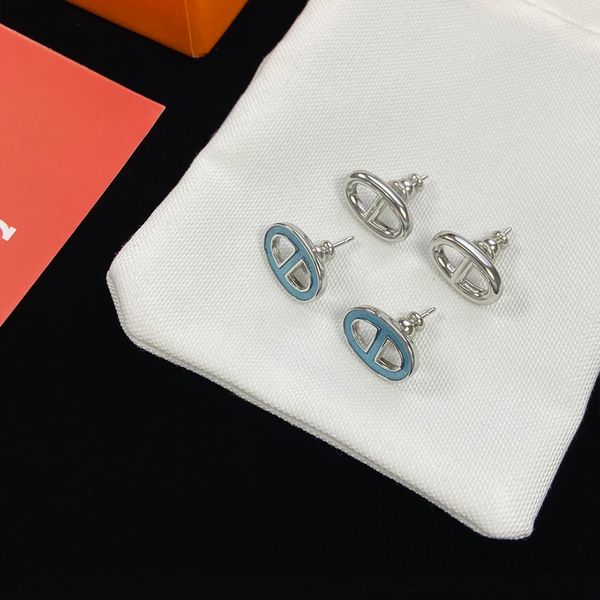 stud oval pig nose earrings rose gold silver designer jewellery small studs men women Universal and versatile Niche high-end Luxury Jewelry