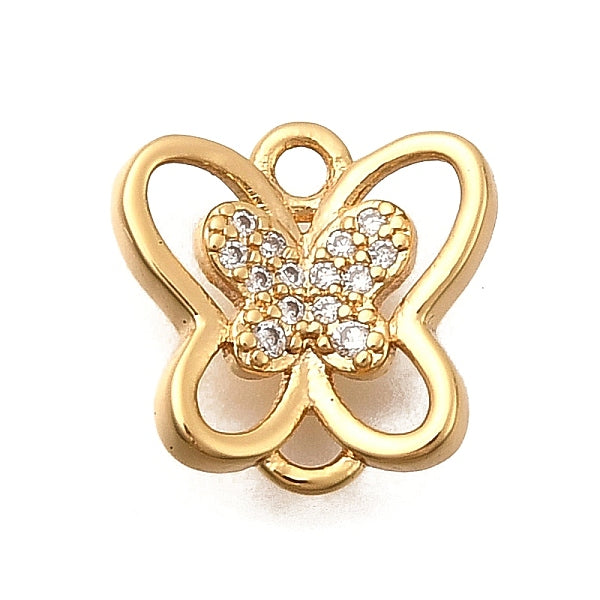 Messing Micro Pave Zirkonia Schmetterling Verbinder Charms