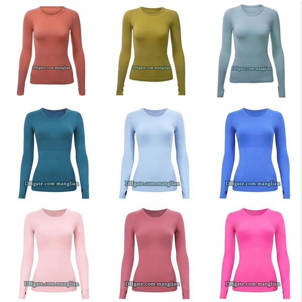 Women Yoga Long Sleeve T shirts Designer Yoga Wear Quick-Dry Lightweight Activewear Line Decoration Fitness Training Gym Workouts Comfortabl
