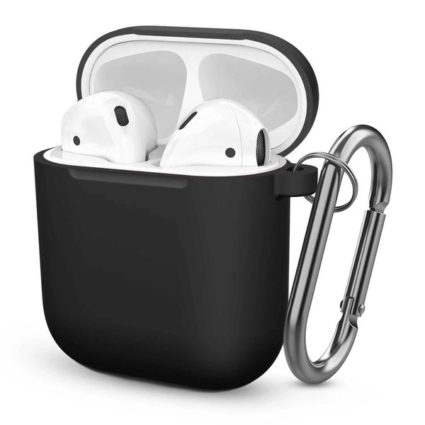 Silicone Earphone Case for AirPods 1-2 Cover Case Wirless Headphones Skin-friendly Earbuds Case with Hook for Airpods 2 Case Bag Y240810