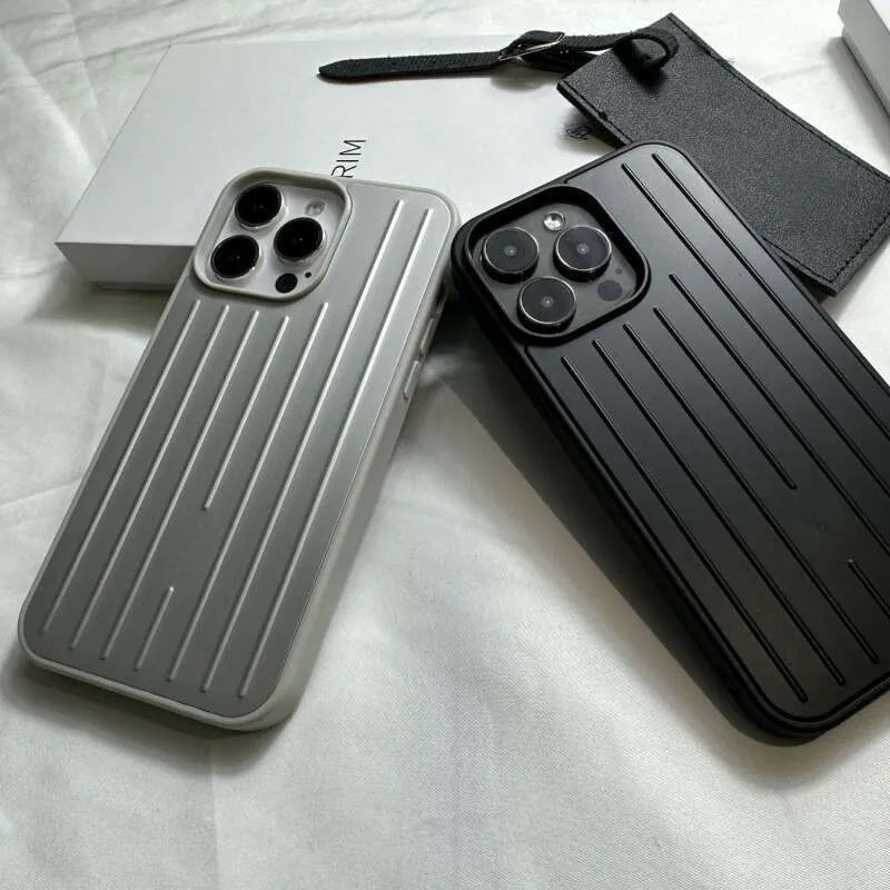 NEW 2025 Top-quality Suitcase Designer Fashion Phone Case for Apple iPhone 16 Pro Max 15 14 Polycarbonate Aluminum Alloy MagSafe Weave Back Cover Co