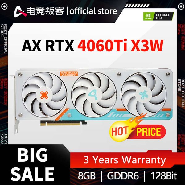 AX-Power By INNO3D GEFORCE RTX 4060Ti X3W OC 8GB 128Bit GDDR6 RTX4060 Ti Graphic Card Gaming GPU placa de video
