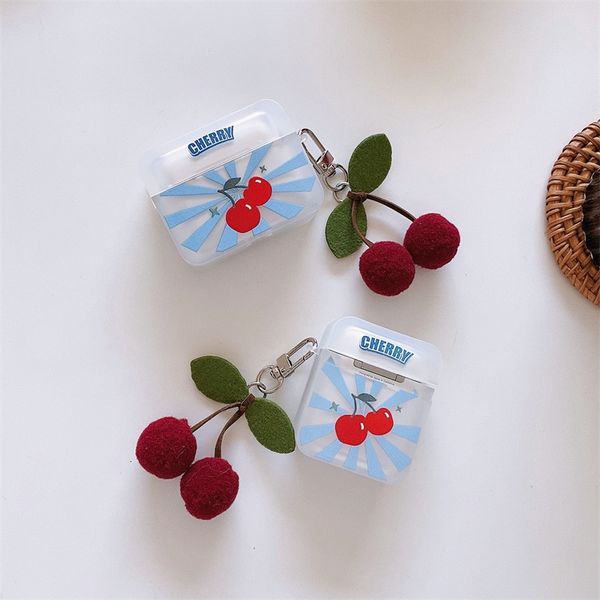 ddmygifts Cherry pendant suitable for Pro1-2-3 generation Bluetooth wireless headphone cover, creative soft shell, fresh A