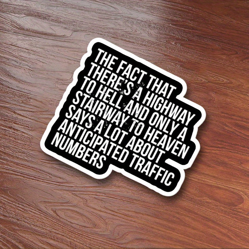 TEMU 3pcs Humorous "highway To & " Quote Vinyl Stickers - , Irregular Shape, Durable Weather-resistant Decals For Cars, Trucks, Laptops, Water