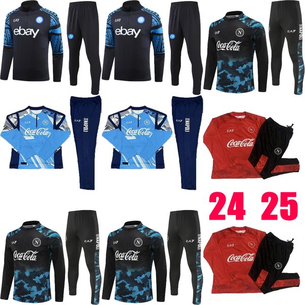 2024 2025 half zipper AE7 Napoli kids adult tracksuit jacket soccer jersey 24 25 Mitoma tomiyasu tracksuit training Half pull long sleeve SS