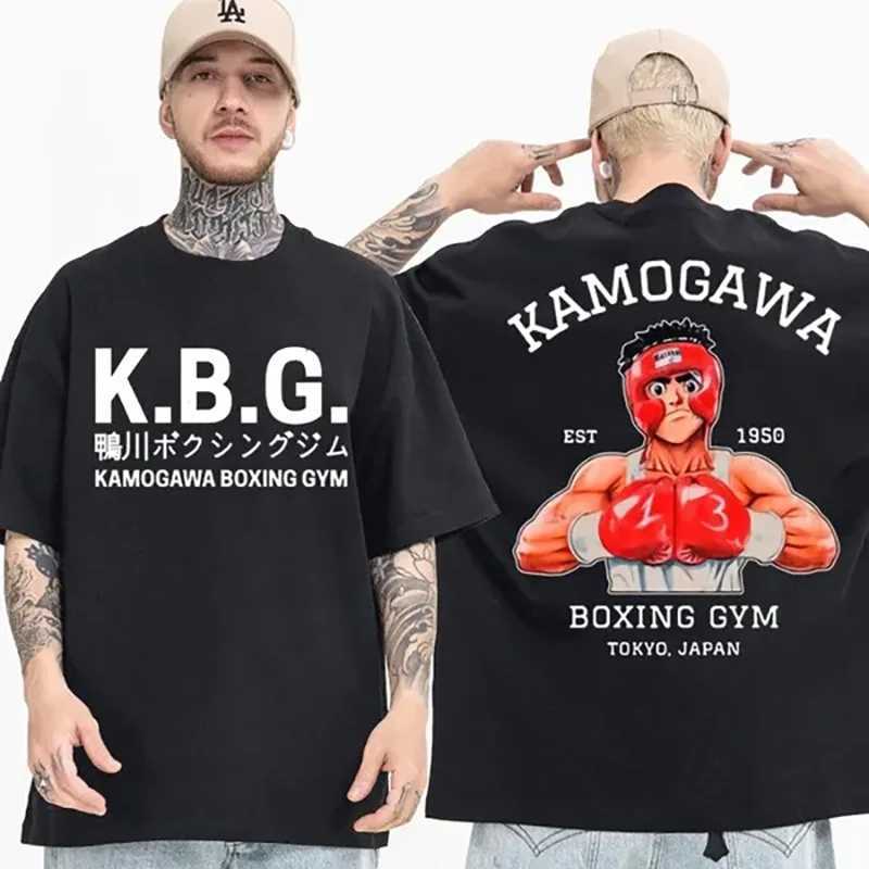New Hajime No Ippo Kamogawa Boxing Gym T Shirt Mens Fashion Anime Printed Ts Casual Outdoor Personty Loose Short Slve X250129