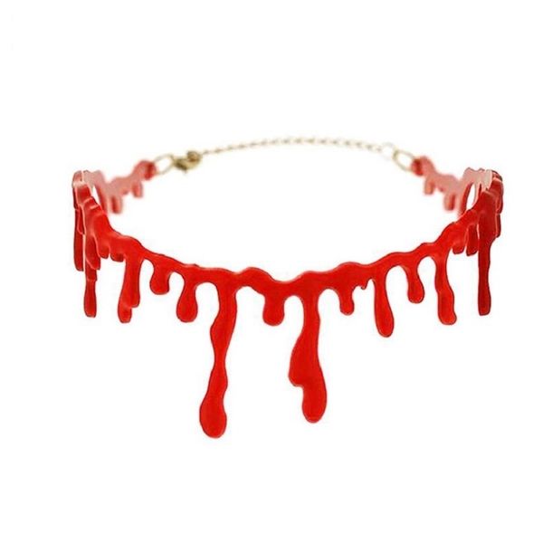 Other Event Party Supplies Halloween Blood Necklace Women Chokers Necklaces Halloween Party DIY Decorations Horror Props Kids Toy Gift Haunt
