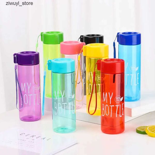 Water Bottles 500ML Large Capacity Sports Water Bottle Transparent Drinking Cup Men Women Summer Outdoor Portable Plastic Coffee Juice Cup L