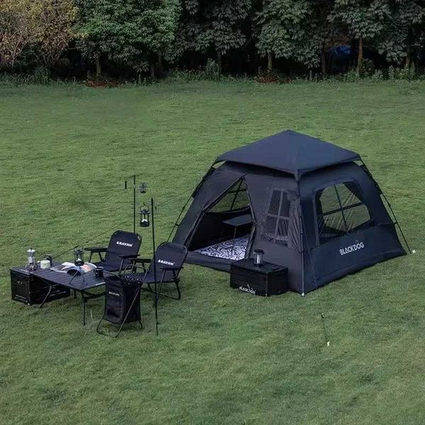 BLACKDOG Automatic One-touch Tent Quick Open Two Door Four Window Cam Outdoor Black Coated Waterproof ThickenedXJ241217