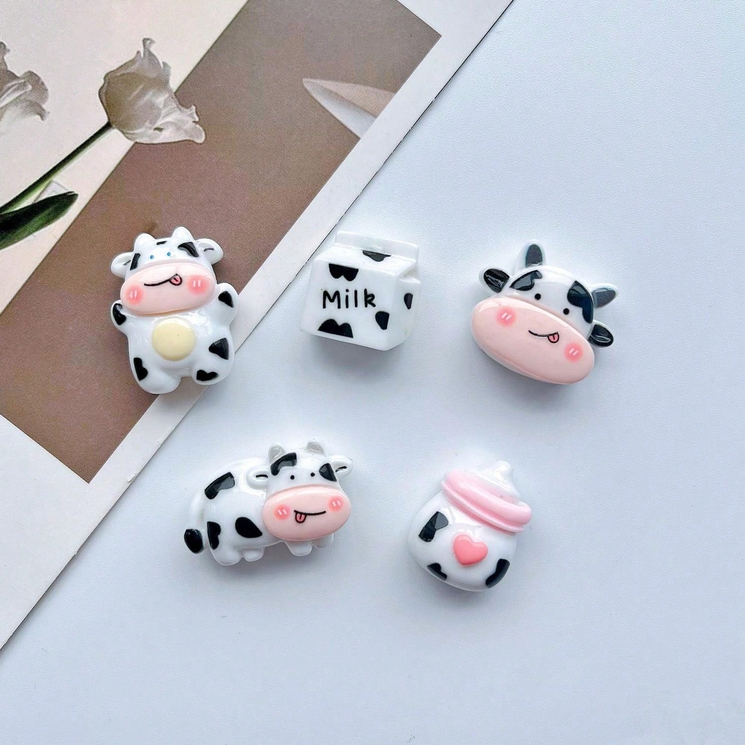TEMU 5pcs Refrigerator Magnets, Cute Cow Fridge Magnets, Kawaii Decorative Magnets, Fridge Magnet For Kitchen Office Whiteboard Locker Cabinet And