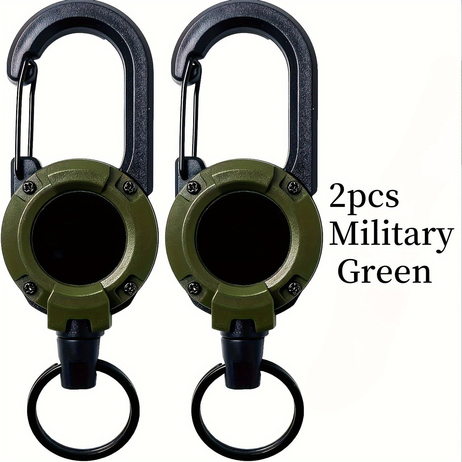 TEMU 2pcs Camping Tactical , Telescopic , Wire Rope, Keychain, Camping Elastic Anti-lost Rope, Backpack , Badge Clip, Telescopic Keychain Clip, Id ,