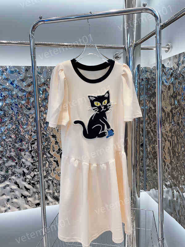 Designer Women Dresses Fashion Brand Cartoon Figure Print Round Neck Short Sleeve Polo Dress Luxury Summer Womens Party Dresses