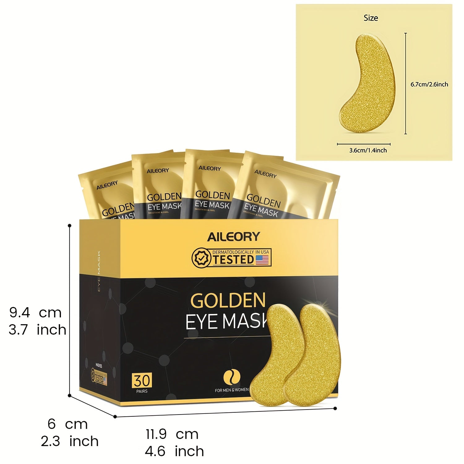 TEMU 30 Pairs Of Eye Patches With Collagen, Glycerin And Nourishing Moisturizers To Keep Skin Hydrated, Hypoallergenic, Daily Skincare For Men And