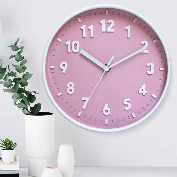 Simple Hanging Wall Clock Indoor NonTicking Silent Sweep Movement for Kitchen Home Office 250108