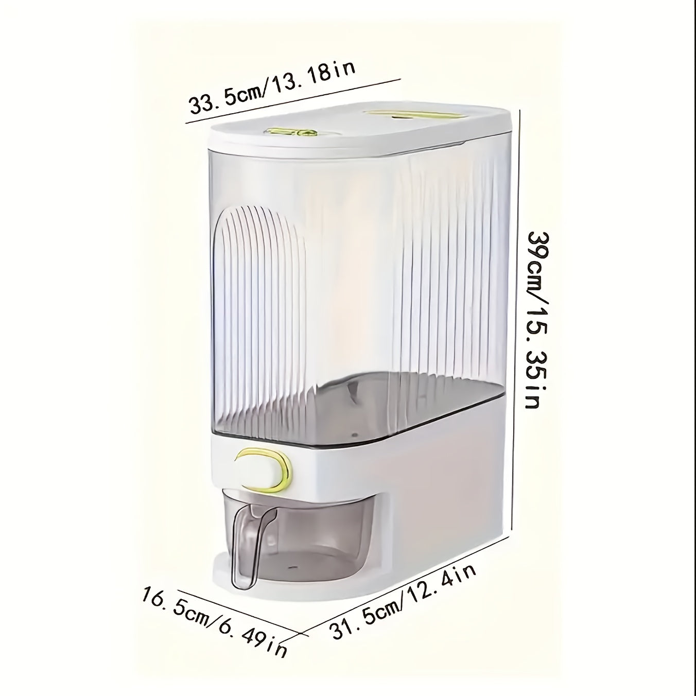 TEMU Large Capacity Rotating Rice Dispenser -waterproof, Moisture-proof And Insect-proof Grain Storage Container, Suitable For Kitchen Finishing