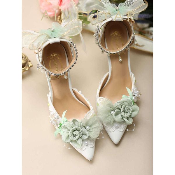 High Designers Heels Green 2024 Summer Women Shoes For Elegant Wedding Bridal Sandals