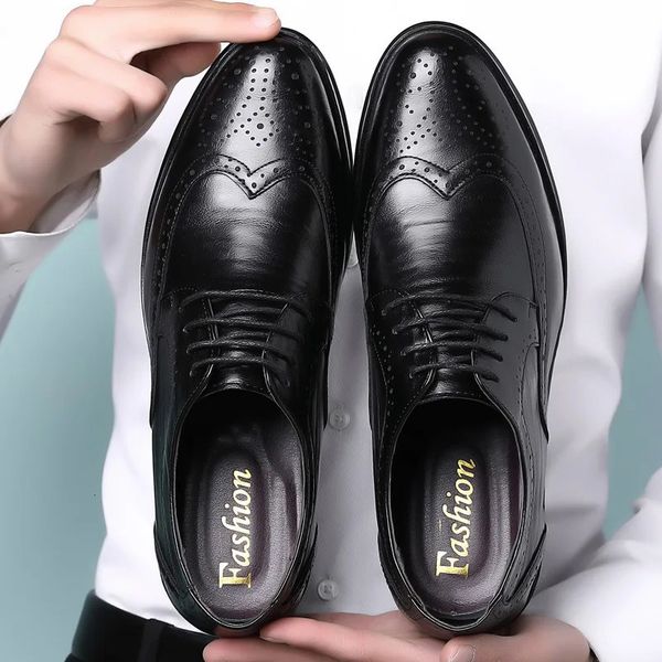 Handcrafted Mens Oxford Shoes Genuine Calfskin Leather Brogue Dress Classic Business Formal Man 241118