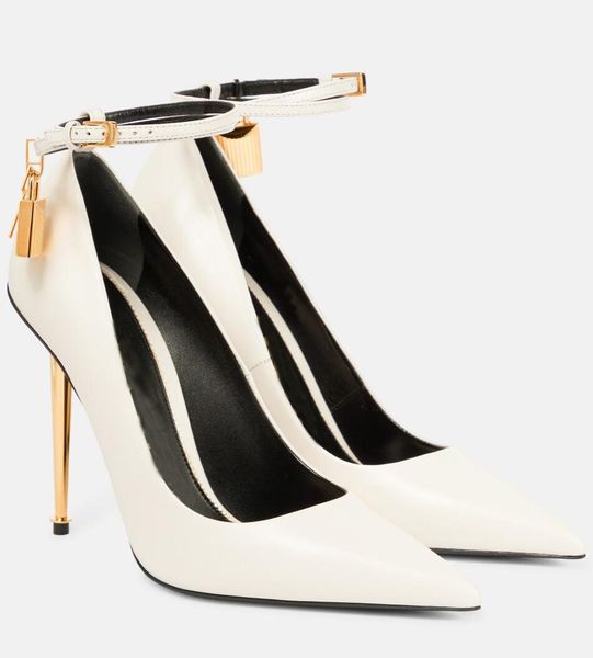 New Designer Womens Sandals Shoes Padlock Pumps Ankle Strap Stiletto Heels Dress Shoe Lady Lock & Key Wedding Party Gladiator Sandalias Woma