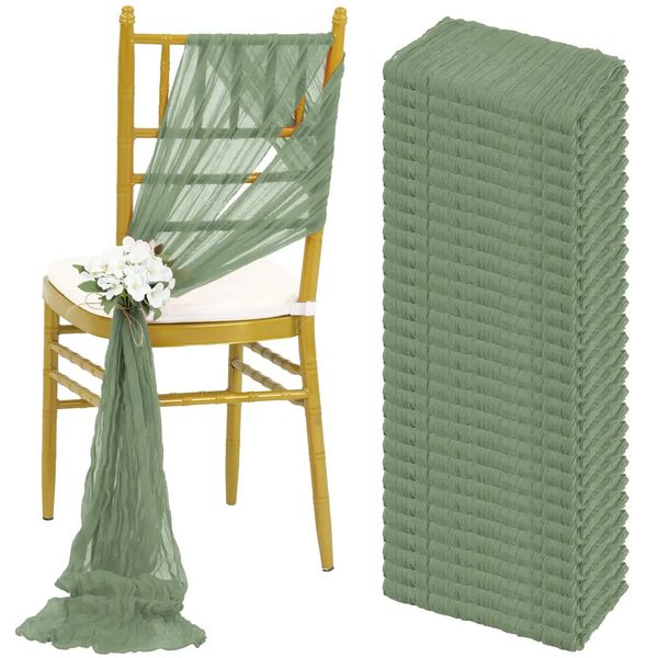 30 pieces of 30x275cm wedding Sage Green chairs with belt decorations and cheese cake chairs bow chair covers for hosting parties 241024