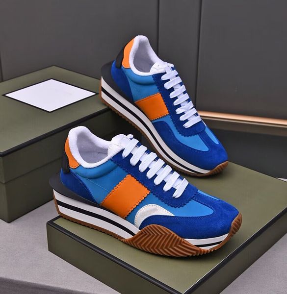 Popular James Sneaker Shoes Men Stripe Salurize Nylon Skateboard Walking Chunky Rubber Runner Sports Sports Sole Top Quality Man Trainer EU3