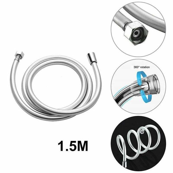 1.5m High Pressure Shower Hose Plumbing Bathroom PVC Flexible G1-2 Universal Hose Faucet Extension Pipe Replacement Anti WindingCL240801