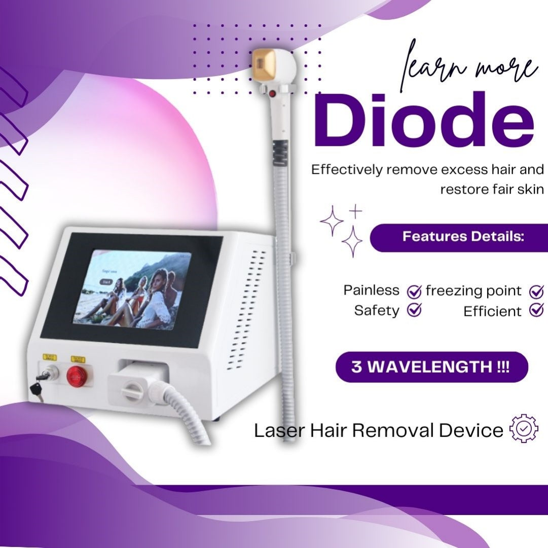 Diode Laser Permanent Hair Removal Machine For Dark Skin Safe Painless Laser Hair Removal Equipment For Salon Use