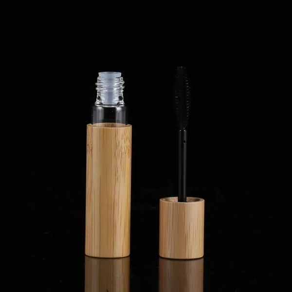 wholesale 10ml full Bamboo mascara packing bottle refillable Tube mascaras brush empty packaging cosmetic container silicone brushes ZZ