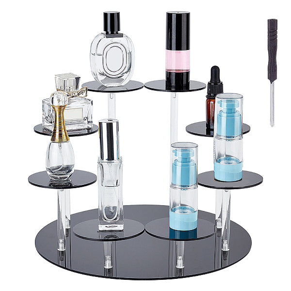 Supports d'affichage pour organisateur de figurines acryliques rondes plates à 8 niveau