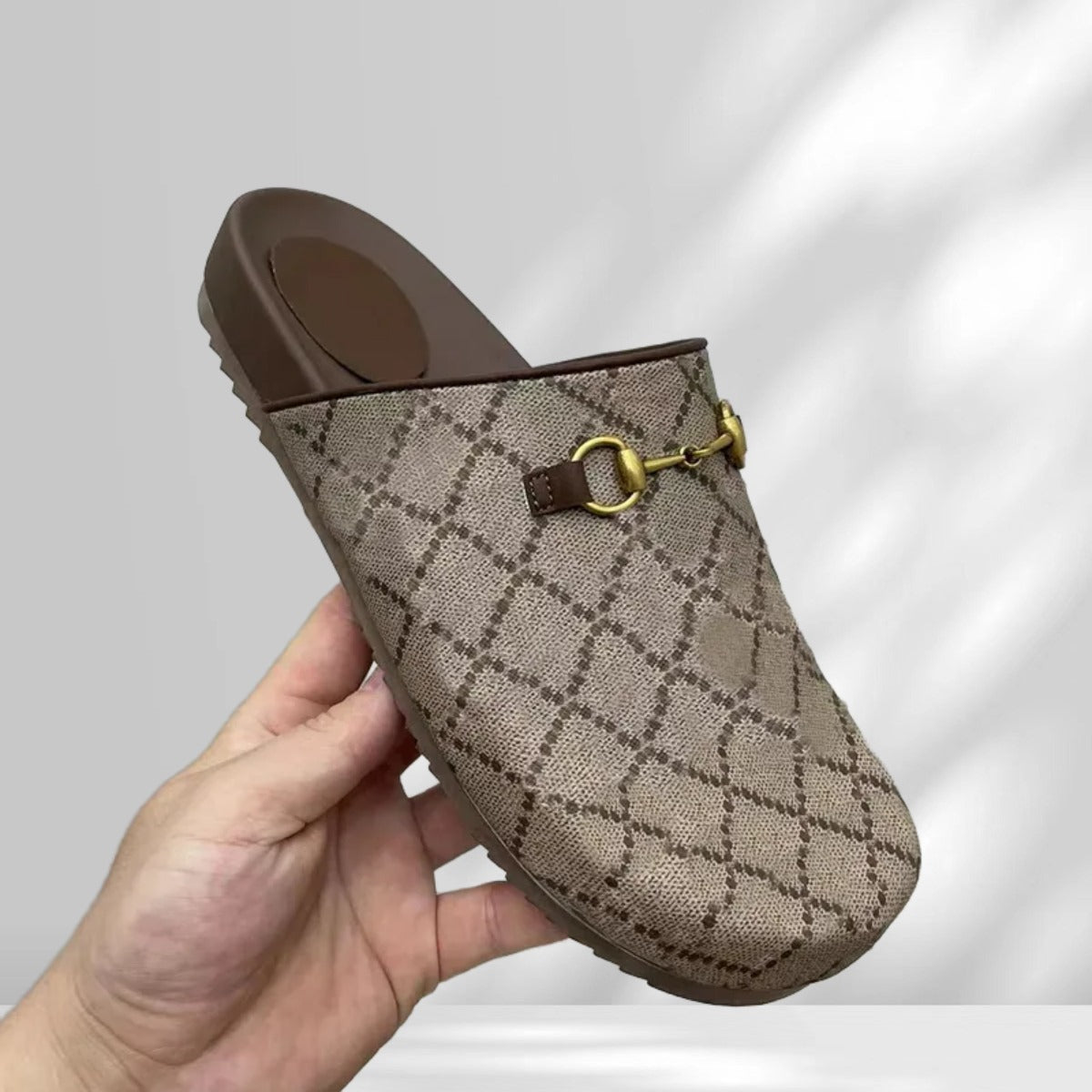 Brown and Black Designer slipper fashion Sandals Platform slippers embroidered canvas Flat Mules Platform Embroidered Linen High Heel Sandal platfor