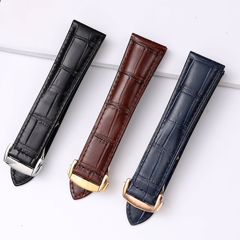 Watch Bands alfskin Genuine Bamboo Grain Leather Watch Band For Omega Strap Watch 300 DeVille Watchband Bracelet 230630
