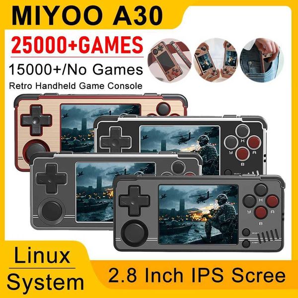 MIYOO A30 Retro Handheld Game Console 2.8 Inch IPS Sn WIFI TYPE C Linux System Open Source Video Game Player Kids Toys GiftsC250212