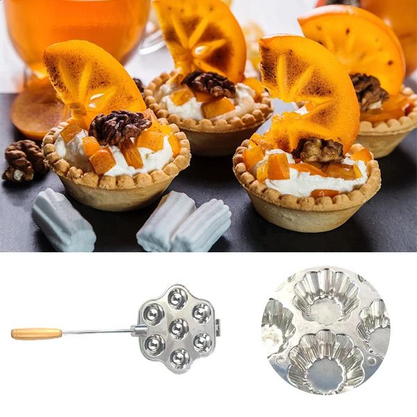 7 Holes Egg Tart Maker Machine Mold Aluminum Alloy Cake Mold Baking Forms Mold Tray for Cupcakes-Muffins-Cookies-Pies-Pudding 240729