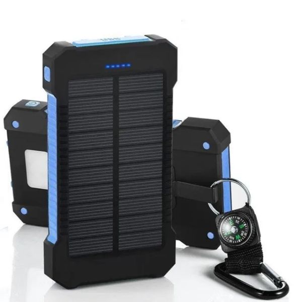 Solar Power Bank 20000mAh Dual USB Charger for Smartphones - External Battery with Retail Box