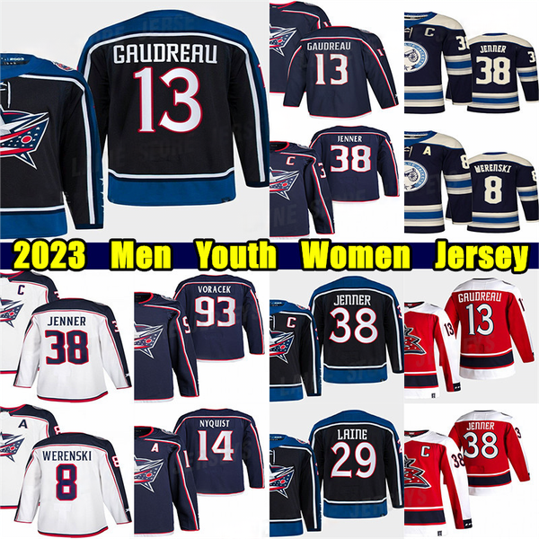 13 Johnny Gaudreau Reverse Retro columbus hockey jersey 38 Boone Jenner 8 Zach Werenski 86 Kirill Marchenko Adam Boqvist blue jackets Adam F